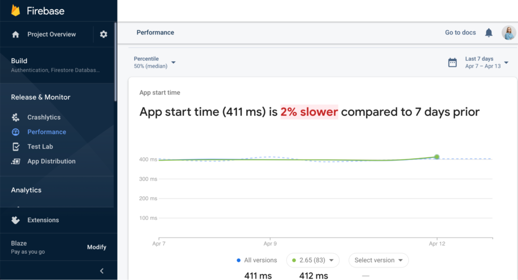 app load time in firebase analytics