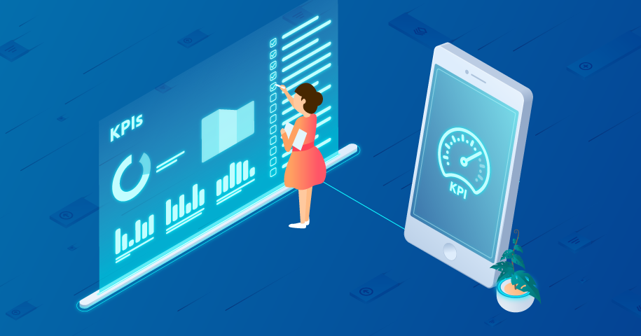 mobile app screens with charts