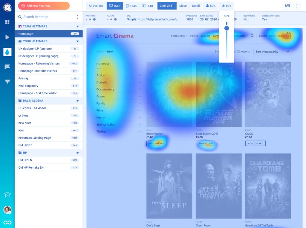 Smartlook's Heatmap in Action