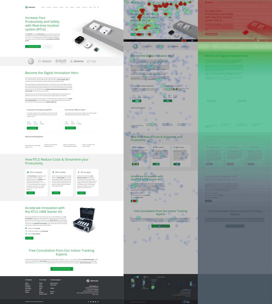 Heatmap and srollmap of old version Sewio