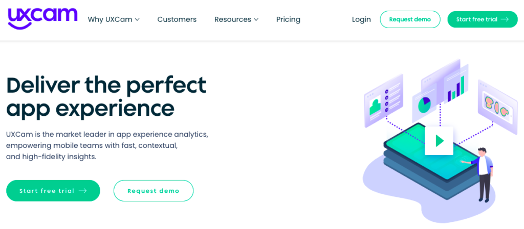 UXCam homepage: Deliver the perfect app experience