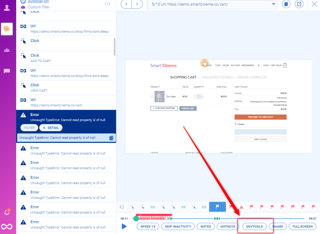 DEVTOOLS option to send to developers