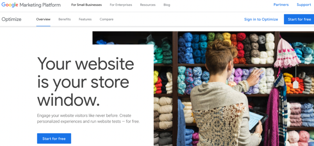 Google Optimize: Your website is your store window.