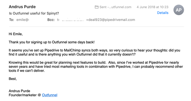 outfunnel email template