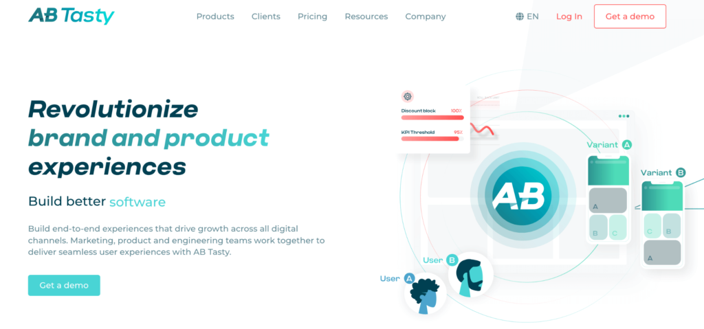 AB Tasty homepage: Revolutionize brand and product experiences