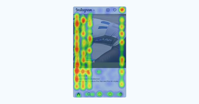 Description: This is what a heatmap of an Instagram page would look like.